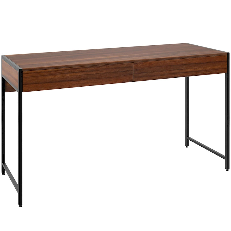 Scrivania con 2 cassetti Postazione di lavoro per computer in legno Tavolo da studio moderno per ufficio domestico