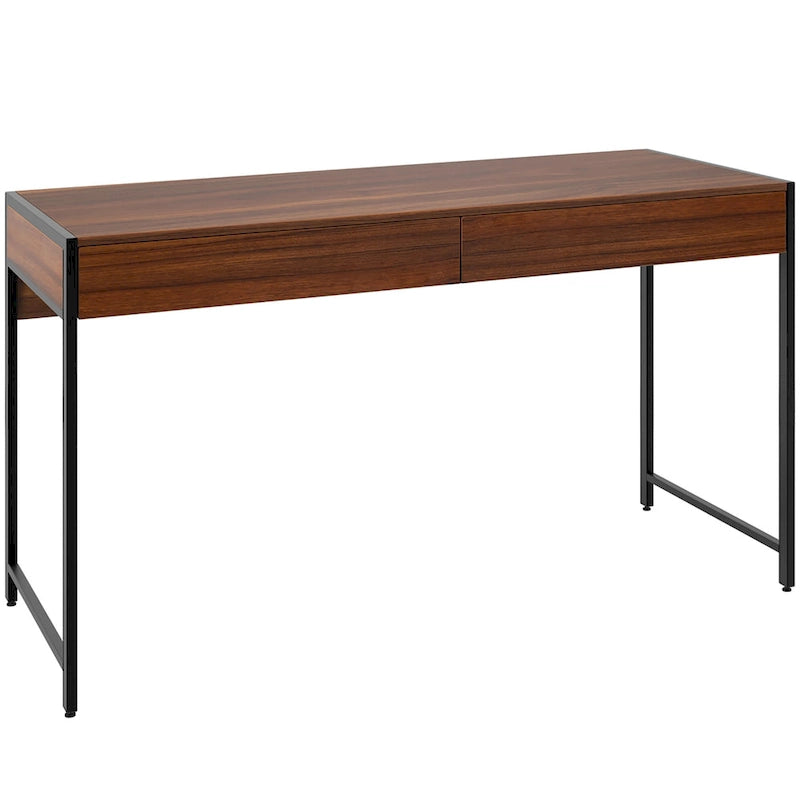 Scrivania con 2 cassetti Postazione di lavoro per computer in legno Tavolo da studio moderno per ufficio domestico