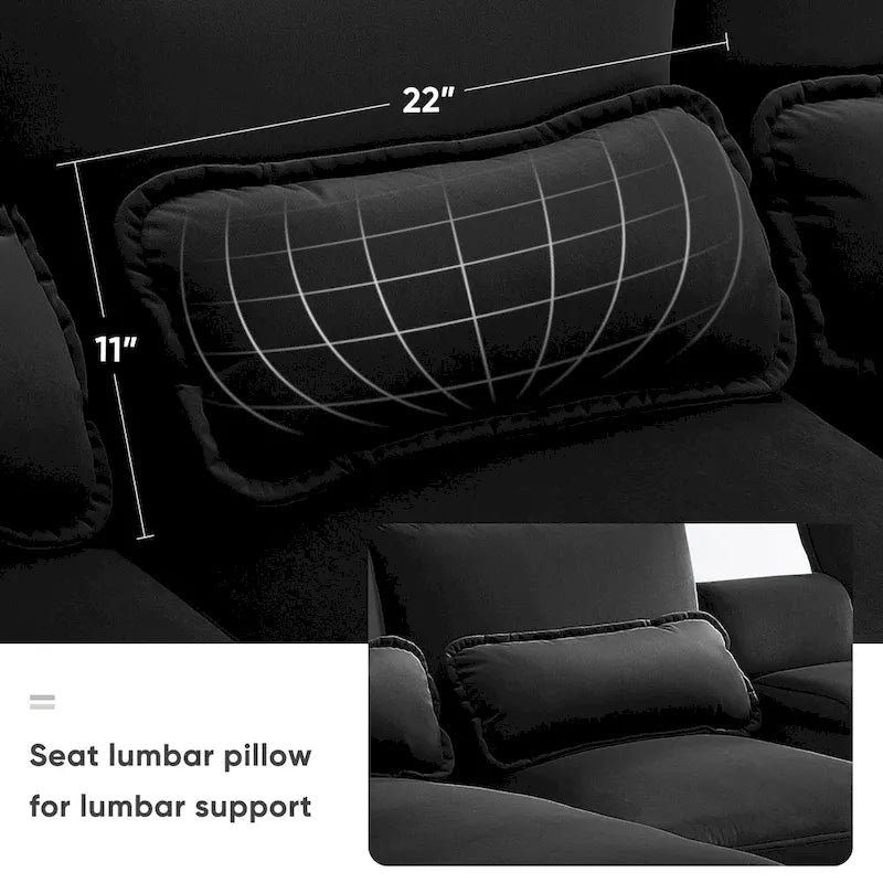 [VIDEO provided][New]Divano a U moderno 123*55 con consolle, portabicchieri e porte USB, divano imbottito a 6 posti simmetrico per interni