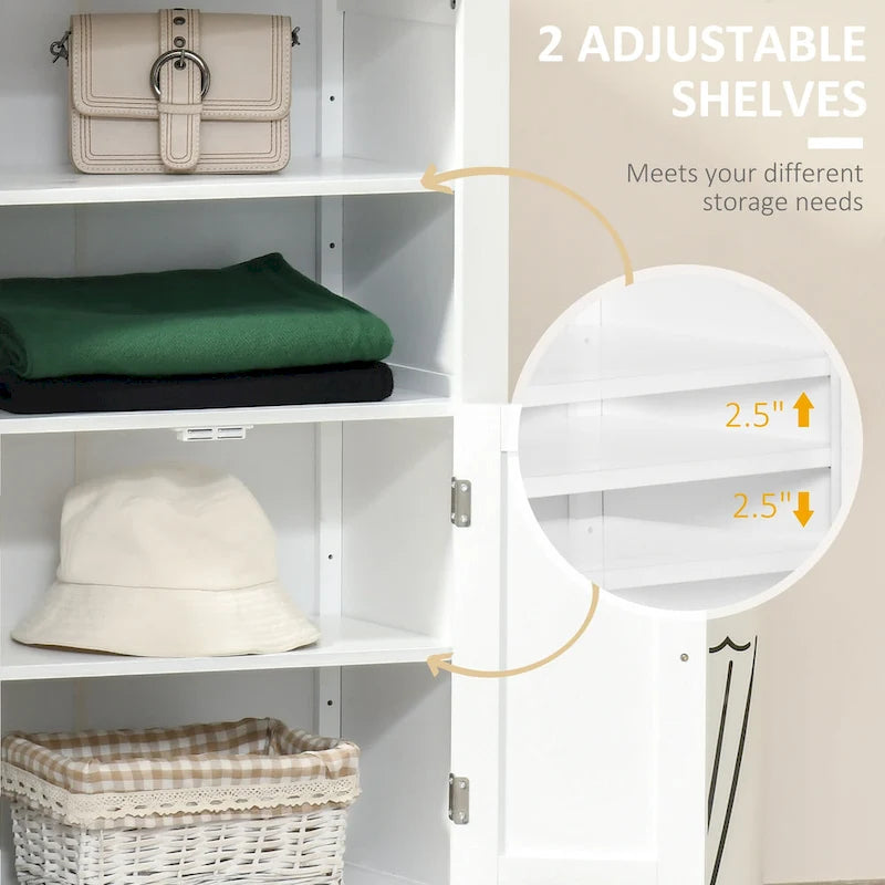 Mobiletto da bagno bianco indipendente con ripiani regolabili