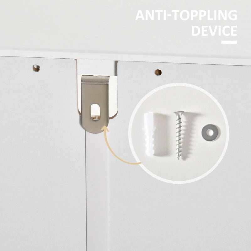 Mobiletto da bagno bianco indipendente con ripiani regolabili