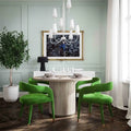 Sedia da Pranzo Rivestita in Velluto con Gambe in Metallo Dorato, Sedia da Cucina e Sala da Pranzo in Stile Glamour