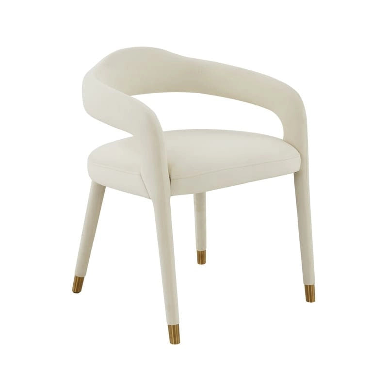 Sedia da Pranzo Rivestita in Velluto con Gambe in Metallo Dorato, Sedia da Cucina e Sala da Pranzo in Stile Glamour