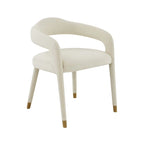 Sedia da Pranzo Rivestita in Velluto con Gambe in Metallo Dorato, Sedia da Cucina e Sala da Pranzo in Stile Glamour