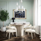 Sedia da Pranzo Rivestita in Velluto con Gambe in Metallo Dorato, Sedia da Cucina e Sala da Pranzo in Stile Glamour