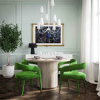 Sedia da Pranzo Rivestita in Velluto con Gambe in Metallo Dorato, Sedia da Cucina e Sala da Pranzo in Stile Glamour