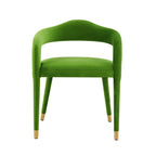 Sedia da Pranzo Rivestita in Velluto con Gambe in Metallo Dorato, Sedia da Cucina e Sala da Pranzo in Stile Glamour