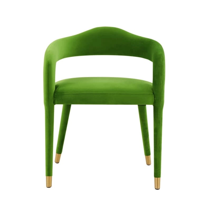 Sedia da Pranzo Rivestita in Velluto con Gambe in Metallo Dorato, Sedia da Cucina e Sala da Pranzo in Stile Glamour