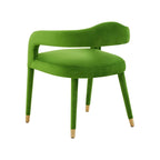 Sedia da Pranzo Rivestita in Velluto con Gambe in Metallo Dorato, Sedia da Cucina e Sala da Pranzo in Stile Glamour