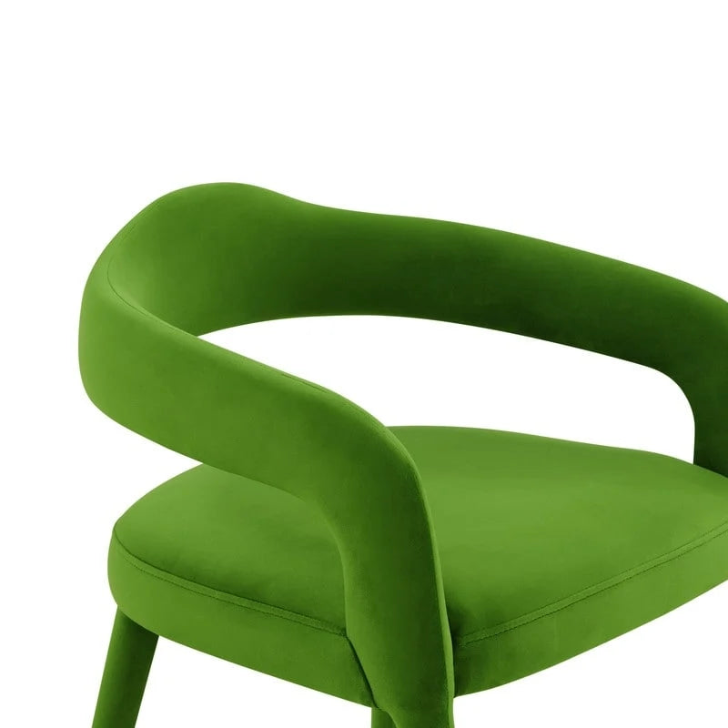 Sedia da Pranzo Rivestita in Velluto con Gambe in Metallo Dorato, Sedia da Cucina e Sala da Pranzo in Stile Glamour