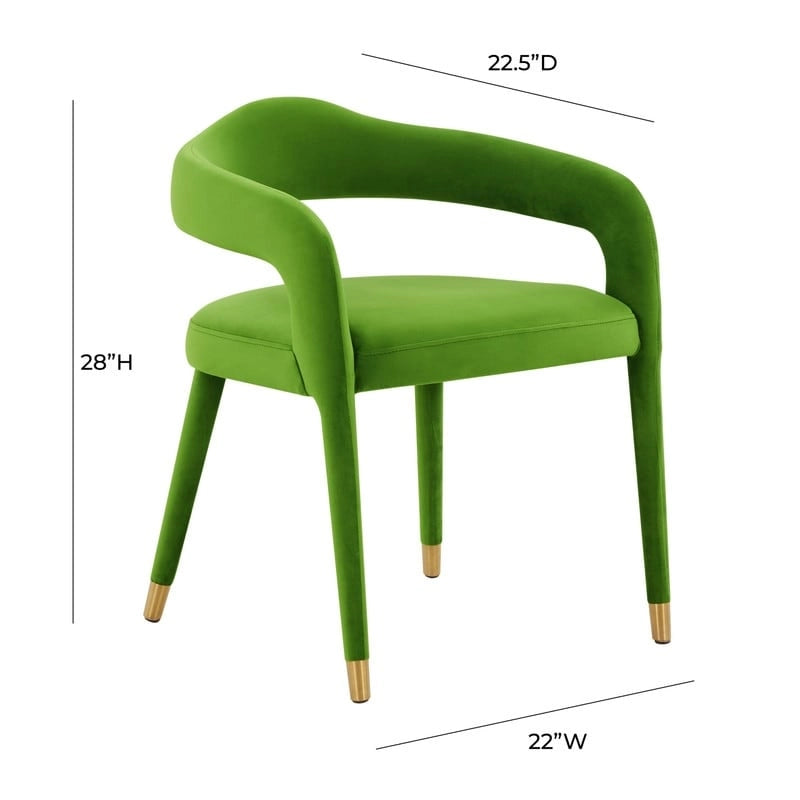 Sedia da Pranzo Rivestita in Velluto con Gambe in Metallo Dorato, Sedia da Cucina e Sala da Pranzo in Stile Glamour