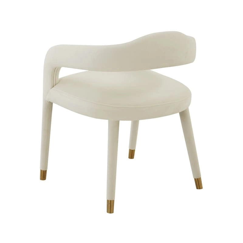 Sedia da Pranzo Rivestita in Velluto con Gambe in Metallo Dorato, Sedia da Cucina e Sala da Pranzo in Stile Glamour
