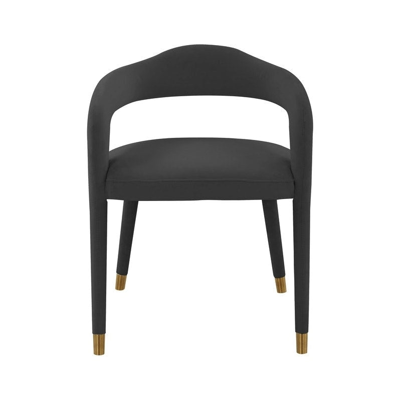 Sedia da Pranzo Rivestita in Velluto con Gambe in Metallo Dorato, Sedia da Cucina e Sala da Pranzo in Stile Glamour