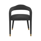 Sedia da Pranzo Rivestita in Velluto con Gambe in Metallo Dorato, Sedia da Cucina e Sala da Pranzo in Stile Glamour