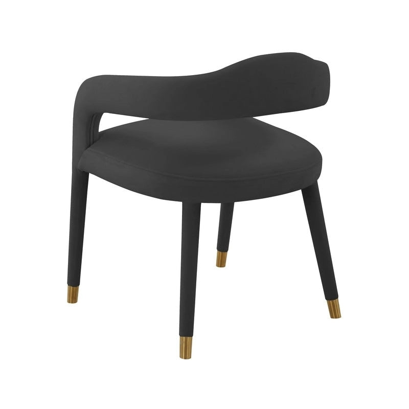 Sedia da Pranzo Rivestita in Velluto con Gambe in Metallo Dorato, Sedia da Cucina e Sala da Pranzo in Stile Glamour