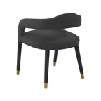 Sedia da Pranzo Rivestita in Velluto con Gambe in Metallo Dorato, Sedia da Cucina e Sala da Pranzo in Stile Glamour