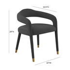 Sedia da Pranzo Rivestita in Velluto con Gambe in Metallo Dorato, Sedia da Cucina e Sala da Pranzo in Stile Glamour
