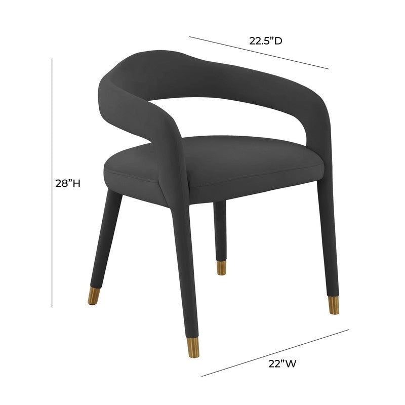 Sedia da Pranzo Rivestita in Velluto con Gambe in Metallo Dorato, Sedia da Cucina e Sala da Pranzo in Stile Glamour