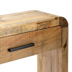 Consolle con 2 Cassetti – Finitura Marrone Chiaro, Gambe Solide, Contenitore Multimediale