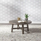 Tavolino da salotto rotondo con gambe a sbalzo anticato Modern Farmhouse grigio antracite