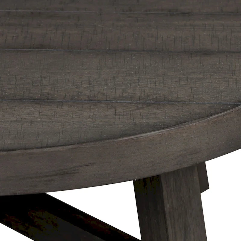 Tavolino da salotto rotondo con gambe a sbalzo anticato Modern Farmhouse grigio antracite
