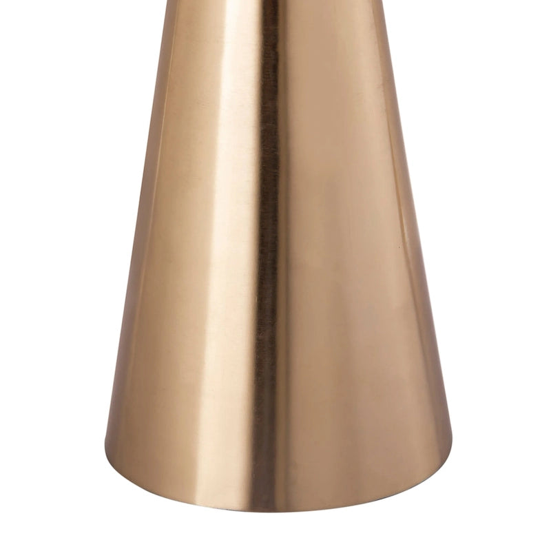 Tavolino rotondo in marmo grigio con base a piedistallo dorata – 40,6 cm diametro x 55,9 cm H, tavolino d'appoggio artigianale