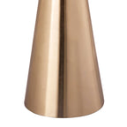 Tavolino rotondo in marmo grigio con base a piedistallo dorata – 40,6 cm diametro x 55,9 cm H, tavolino d'appoggio artigianale