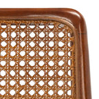 Sedie da Pranzo in Rattan Naturale con Cuscino – Set da 2, Struttura in Legno Nero, Stile Costiero