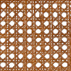 Sedie da Pranzo in Rattan Naturale con Cuscino – Set da 2, Struttura in Legno Nero, Stile Costiero