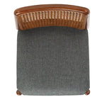Sedie da Pranzo in Rattan Naturale con Cuscino – Set da 2, Struttura in Legno Nero, Stile Costiero