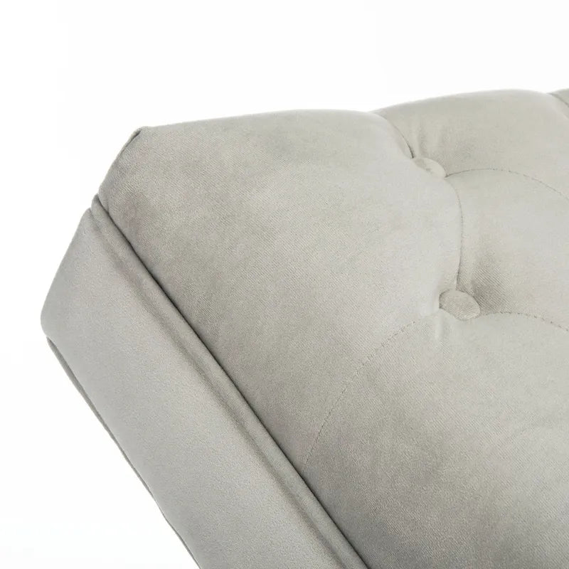 Chaise longue rivestita in velluto con base cromata