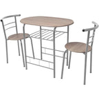 Set tavolo e sgabelli da colazione in MDF – Beige, altezza bancone, per cucina e sala da pranzo