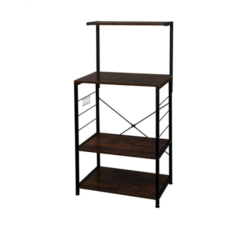 Scaffale da cucina in legno, Scaffale per panettiere a 4 ripiani, Colore vintage - (60 x 40 x 123 cm)