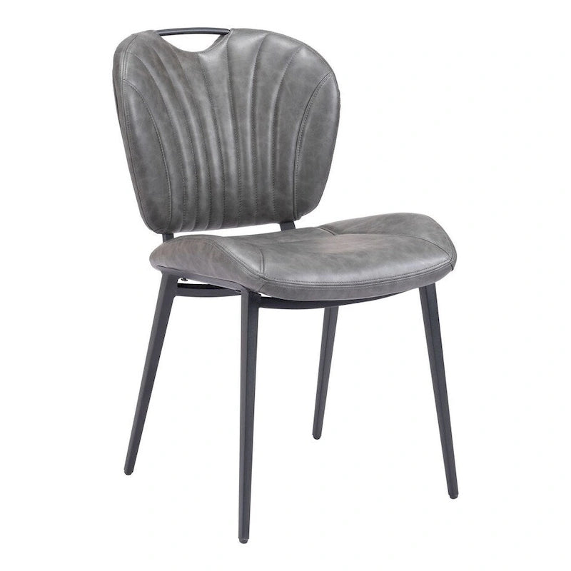 Set di 2 sedie da pranzo moderne in similpelle – Telaio in acciaio verniciato a polvere, capacità 158 kg, larghezza 48 cm