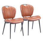 Set di 2 sedie da pranzo moderne in similpelle – Telaio in acciaio verniciato a polvere, capacità 158 kg, larghezza 48 cm