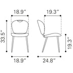 Set di 2 sedie da pranzo moderne in similpelle – Telaio in acciaio verniciato a polvere, capacità 158 kg, larghezza 48 cm