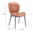Set di 2 sedie da pranzo moderne in similpelle – Telaio in acciaio verniciato a polvere, capacità 158 kg, larghezza 48 cm