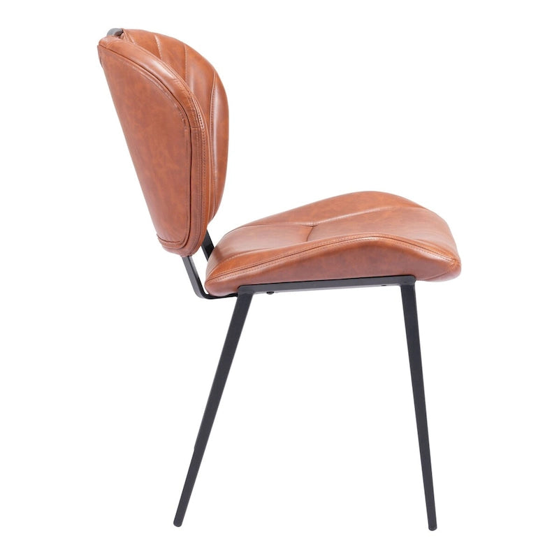 Set di 2 sedie da pranzo moderne in similpelle – Telaio in acciaio verniciato a polvere, capacità 158 kg, larghezza 48 cm
