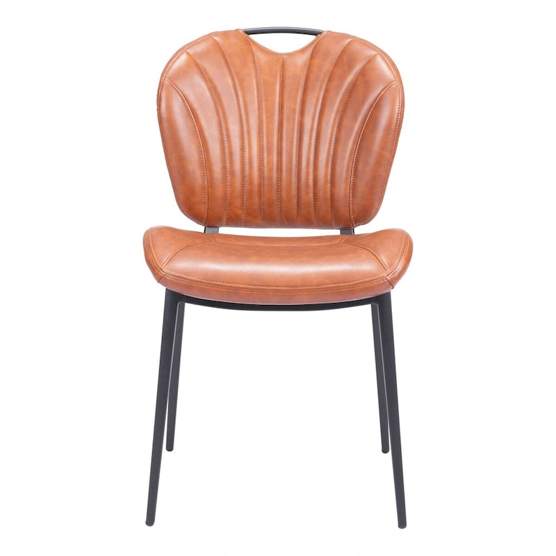 Set di 2 sedie da pranzo moderne in similpelle – Telaio in acciaio verniciato a polvere, capacità 158 kg, larghezza 48 cm