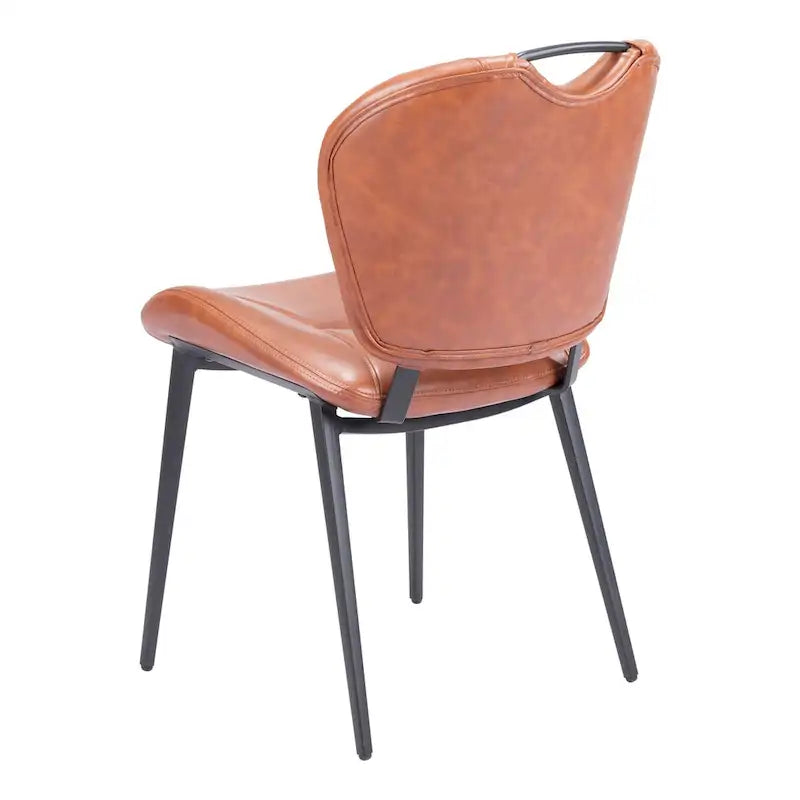 Set di 2 sedie da pranzo moderne in similpelle – Telaio in acciaio verniciato a polvere, capacità 158 kg, larghezza 48 cm