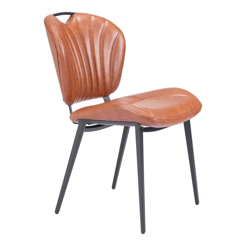Set di 2 sedie da pranzo moderne in similpelle – Telaio in acciaio verniciato a polvere, capacità 158 kg, larghezza 48 cm