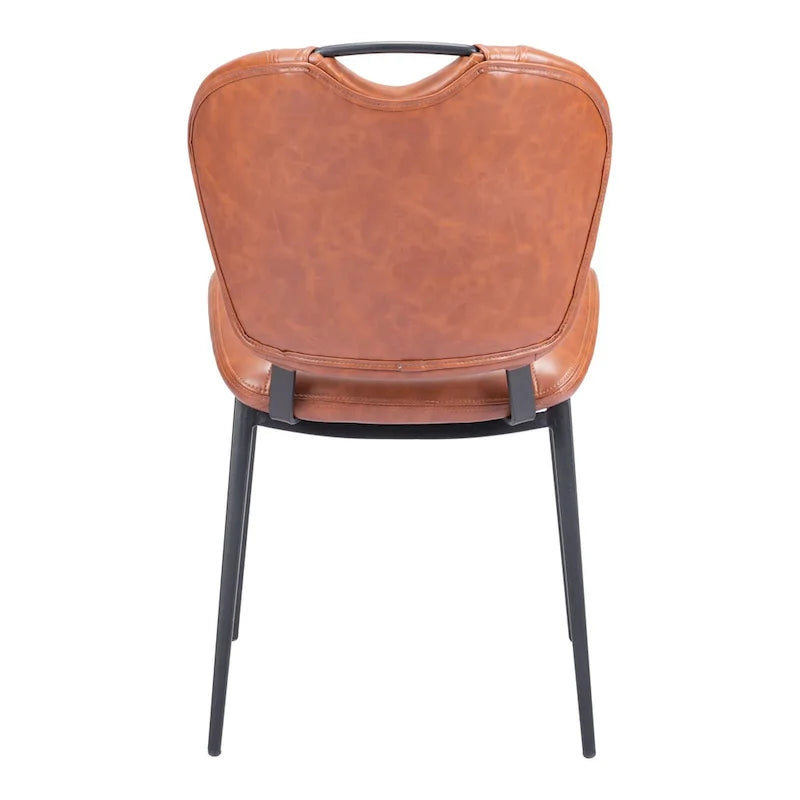 Set di 2 sedie da pranzo moderne in similpelle – Telaio in acciaio verniciato a polvere, capacità 158 kg, larghezza 48 cm