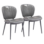 Set di 2 sedie da pranzo moderne in similpelle – Telaio in acciaio verniciato a polvere, capacità 158 kg, larghezza 48 cm