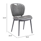 Set di 2 sedie da pranzo moderne in similpelle – Telaio in acciaio verniciato a polvere, capacità 158 kg, larghezza 48 cm