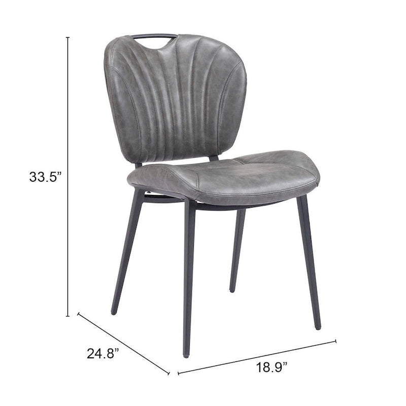 Set di 2 sedie da pranzo moderne in similpelle – Telaio in acciaio verniciato a polvere, capacità 158 kg, larghezza 48 cm