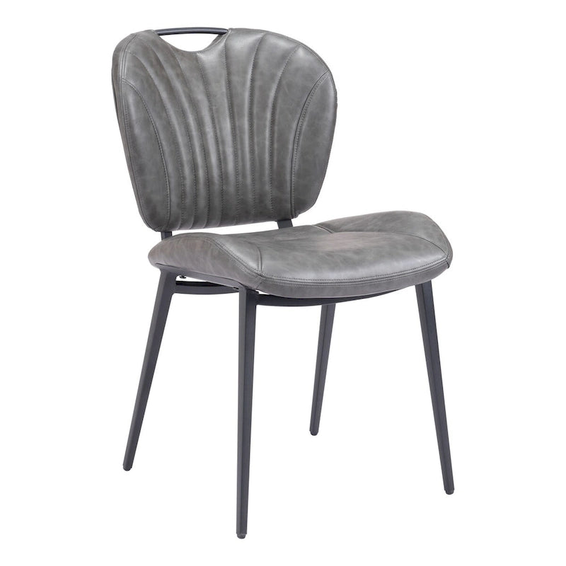 Set di 2 sedie da pranzo moderne in similpelle – Telaio in acciaio verniciato a polvere, capacità 158 kg, larghezza 48 cm