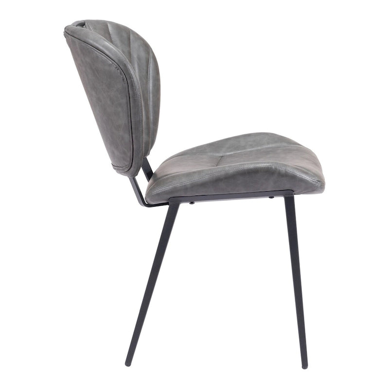 Set di 2 sedie da pranzo moderne in similpelle – Telaio in acciaio verniciato a polvere, capacità 158 kg, larghezza 48 cm