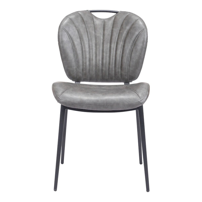 Set di 2 sedie da pranzo moderne in similpelle – Telaio in acciaio verniciato a polvere, capacità 158 kg, larghezza 48 cm