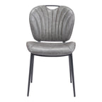 Set di 2 sedie da pranzo moderne in similpelle – Telaio in acciaio verniciato a polvere, capacità 158 kg, larghezza 48 cm