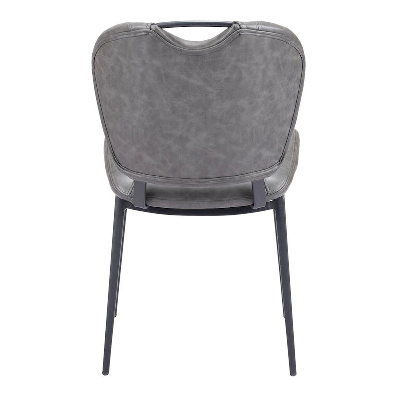 Set di 2 sedie da pranzo moderne in similpelle – Telaio in acciaio verniciato a polvere, capacità 158 kg, larghezza 48 cm